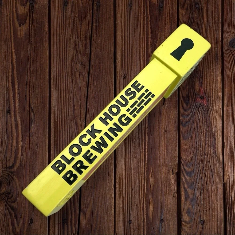 Block House Brewing Pumpkin Ale Beer Tap Handle Rare Fall Brick Style